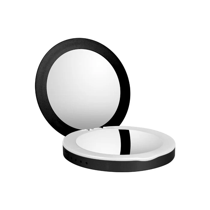 Glammar Hollywood Vanity Mirror With LED And Powerbank Compact Black 1 Glammar Hollywood Vanity Mirror With LED And Powerbank Compact Black