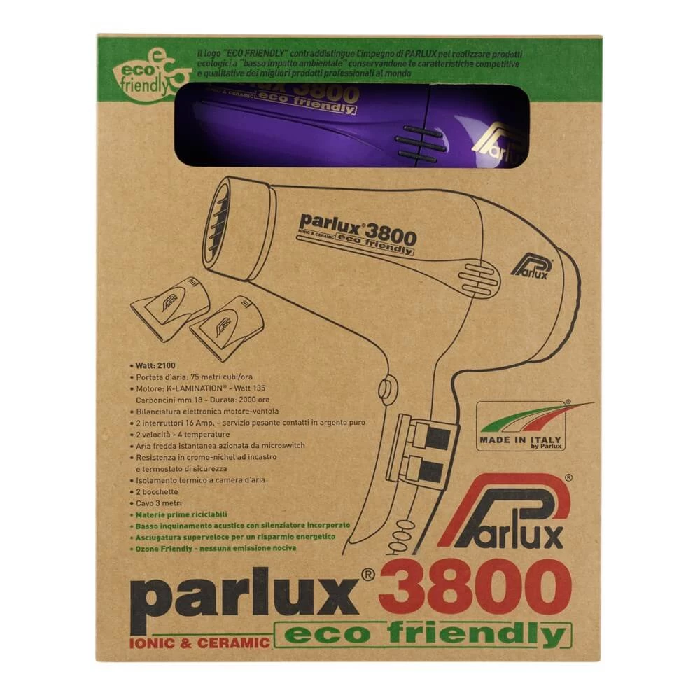 Parlux 3800 Ceramic & Ionic Dryer 2100W Purple 3 Parlux 3800 Ceramic & Ionic Dryer 2100W Purple - Image 3