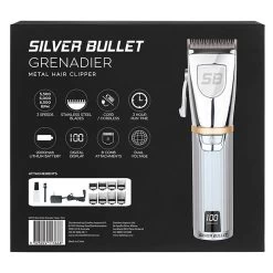 Silver Bullet Grenadier Clipper Cord/Cordless - Silver -Hair Care Shop 900576 3