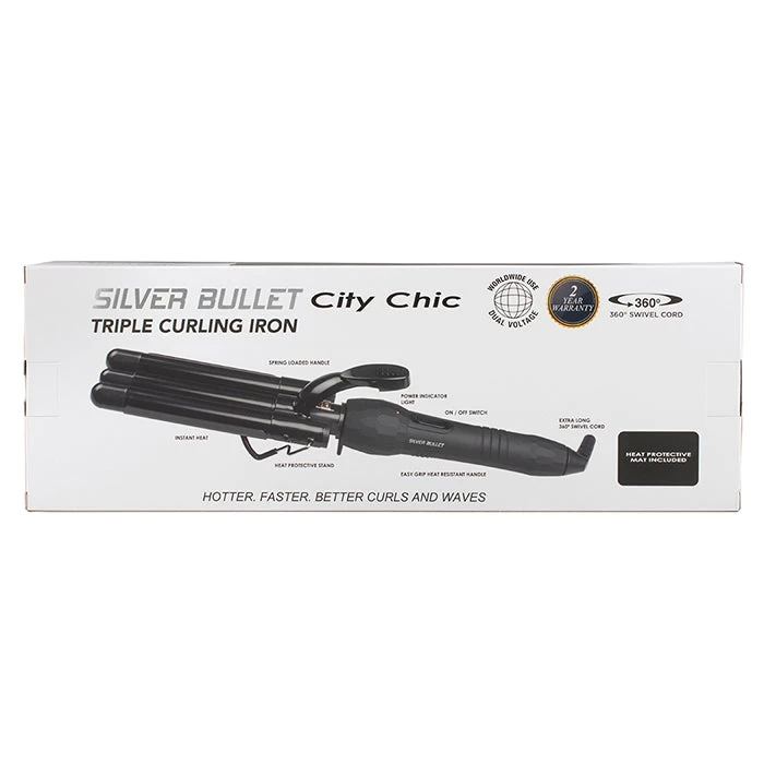 Silver Bullet City Chic Triple Barrel Curling Iron - 16-19mm 3 Silver Bullet City Chic Triple Barrel Curling Iron - 16-19mm - Image 3