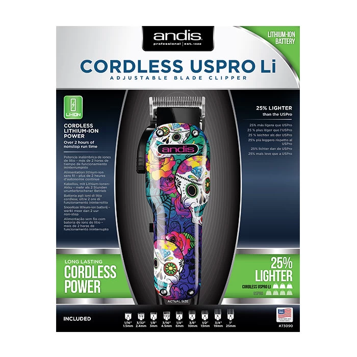 ANDIS Cordless USPro Li Clipper Sugar Skull 2 ANDIS Cordless USPro Li Clipper Sugar Skull - Image 2
